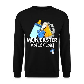 Mein erster Vatertag Junge Geschenk - Unisex Pullover - Schwarz - Vorne - Alina (178cm) & Michal (187cm)