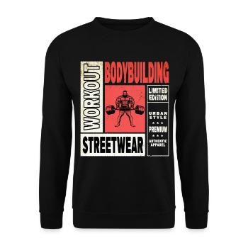 Bodybuilding Bodybuilder Gewichtheben Kraftsport - Unisex Pullover - Schwarz - Vorne - Alina (178cm) & Michal (187cm)