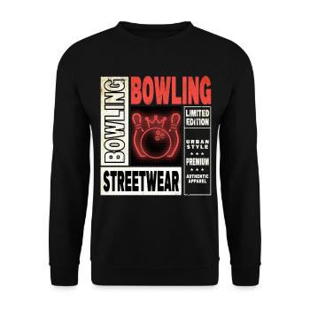 Bowling Bowling Bowling Ball Quilles Joueurs de bowling - Sweat-shirt Unisexe - noir - Devant - Alina (178cm) & Michal (187cm)