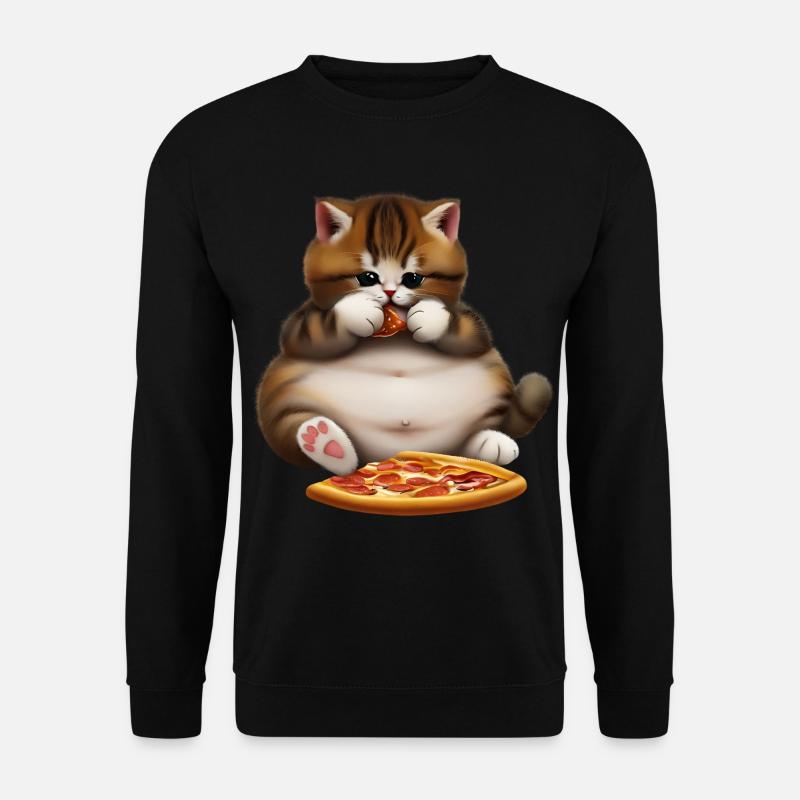 Chat amateur de pizza - Sweat-shirt Unisexe - noir