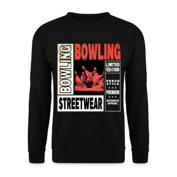 Bowling Bowling Bowling Ball Quilles Joueurs de bowling - Sweat-shirt Unisexe - noir - Devant - Alina (178cm) & Michal (187cm)