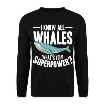 Wale beobachten | Wal Meerestier Meer Geschenke - Unisex Pullover - Schwarz - Vorne - Alina (178cm) & Michal (187cm)