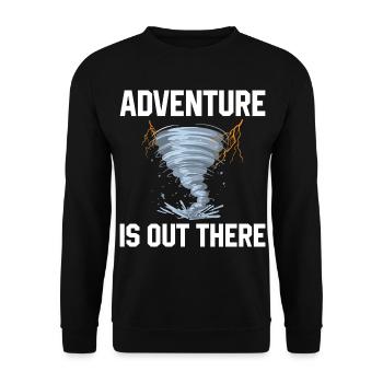 Sturmjäger Sprüche | Meteorologie Blitze Geschenke - Unisex Pullover - Schwarz - Vorne - Alina (178cm) & Michal (187cm)
