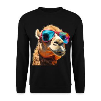 Kamel - Unisex Pullover - Schwarz - Vorne - Alina (178cm) & Michal (187cm)
