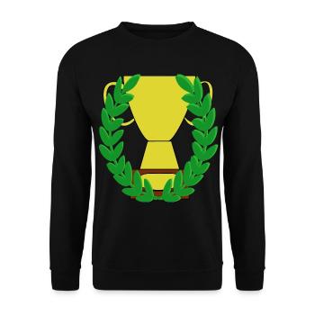 Winner Success Award Laurel Wreath Cup - Unisex Sweatshirt - black - Front - Alina (178cm) & Michal (187cm)