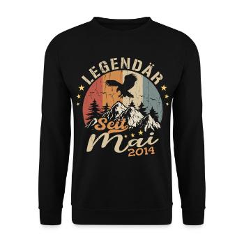 Mai 2014 Né en Mai 2014 Anniversaire - Sweat-shirt Unisexe - noir - Devant - Alina (178cm) & Michal (187cm)