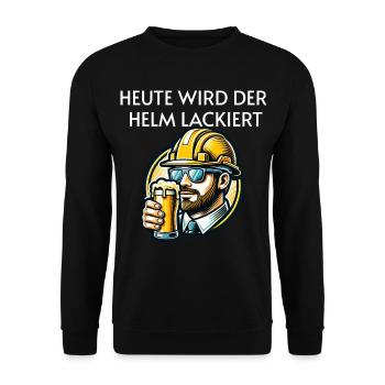 Beer - Today the helmet is painted Toast - Unisex Sweatshirt - black - Front - Alina (178cm) & Michal (187cm)