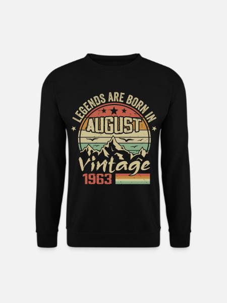 August 1963 Jubiläum 1963 - Legenden August 1963 - Unisex Pullover - Schwarz