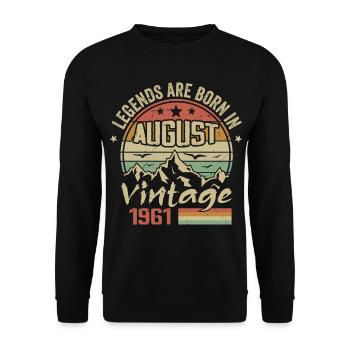 August 1961 Jubiläum 1961 - Legenden August 1961 - Unisex Pullover - Schwarz - Vorne - Alina (178cm) & Michal (187cm)