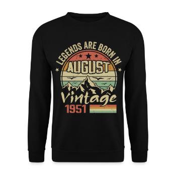 August 1951 Jubiläum 1951 - Legenden August 1951 - Unisex Pullover - Schwarz - Vorne - Alina (178cm) & Michal (187cm)