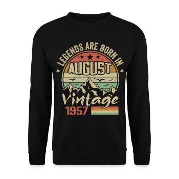 Août 1957 Anniversaire 1957 - Légendes Août 1957 - Sweat-shirt Unisexe - noir - Devant - Alina (178cm) & Michal (187cm)