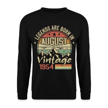 August 1954 Jubiläum 1954 - Legenden August 1954 - Unisex Pullover - Schwarz - Vorne - Alina (178cm) & Michal (187cm)