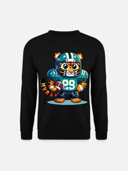 Cute American Football Player Tiger - Unisex Sweatshirt - black