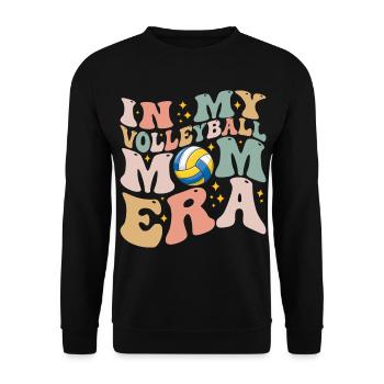 In My Volleyball Mom Era - Groovy Volleyball - Unisex Sweatshirt - black - Front - Alina (178cm) & Michal (187cm)