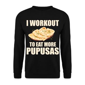 I Workout To Eat More Pupusas - Gym - Unisex Sweatshirt - black - Front - Alina (178cm) & Michal (187cm)