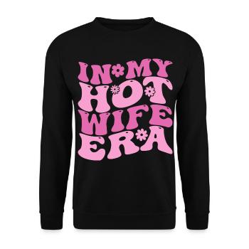 In My Hot Wife Era Funny married Groovy Wife Era - Unisex Sweatshirt - black - Front - Alina (178cm) & Michal (187cm)