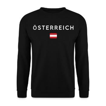 Flag of Austria, Austrian pride - Unisex Sweatshirt - black - Front - Alina (178cm) & Michal (187cm)
