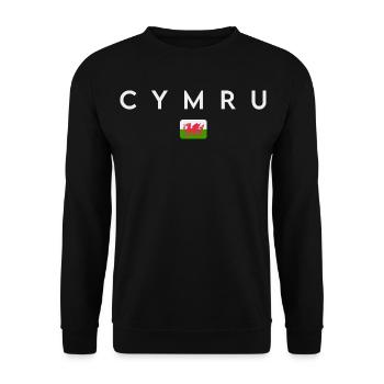 Flagge von Wales, walisischer Stolz - Unisex Pullover - Schwarz - Vorne - Alina (178cm) & Michal (187cm)