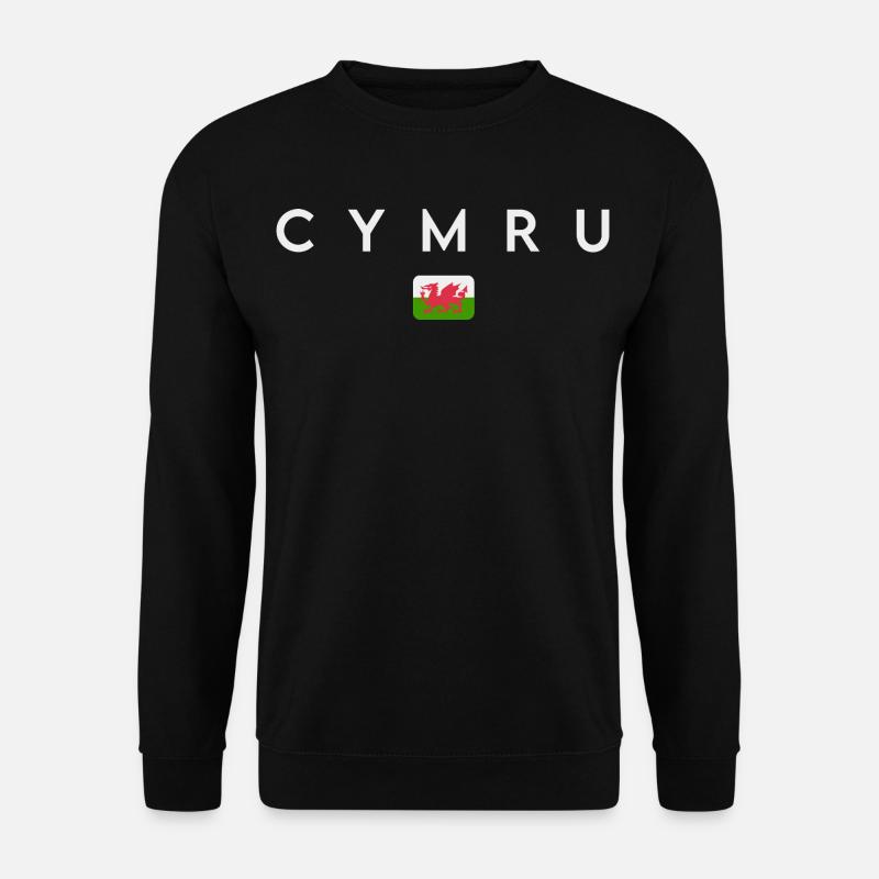 Flagge von Wales, walisischer Stolz - Unisex Pullover - Schwarz