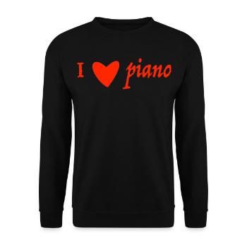 I love piano - Unisex Sweatshirt - black - Front - Alina (178cm) & Michal (187cm)