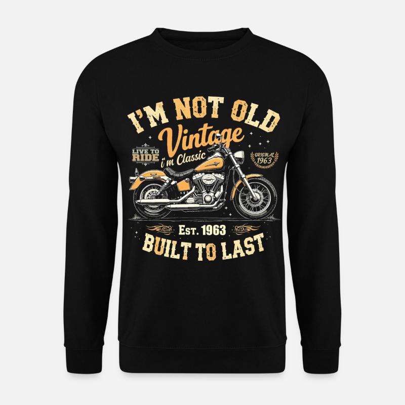 Jahrgang 1963 geboren Motorrad Geburtstag Geschenk - Unisex Pullover - Schwarz