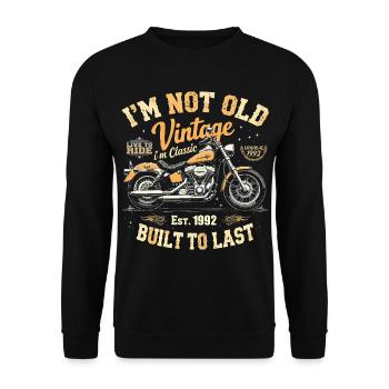 Millésime 1992 Né Moto Cadeau d’anniversaire - Sweat-shirt Unisexe - noir - Devant - Alina (178cm) & Michal (187cm)