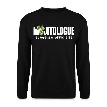 Mojitologe T-Shirt Humor Frauen Abend Mojito - Unisex Pullover - Schwarz - Vorne - Alina (178cm) & Michal (187cm)