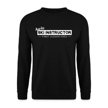 Moniteur d’après-ski – Première heure de cours de ski gratuits - Sweat-shirt Unisexe - noir - Devant - Alina (178cm) & Michal (187cm)
