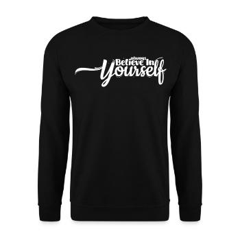 Crois en toi – Citation motivante - Sweat-shirt Unisexe - noir - Devant - Alina (178cm) & Michal (187cm)