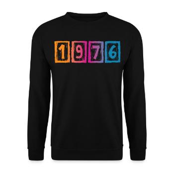 Vintage 1976 - Unisex Pullover - Schwarz - Vorne - Alina (178cm) & Michal (187cm)