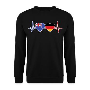 Nouvelle-Zélande Allemagne Néo-Zélandaise Allemand - Sweat-shirt Unisexe - noir - Devant - Alina (178cm) & Michal (187cm)