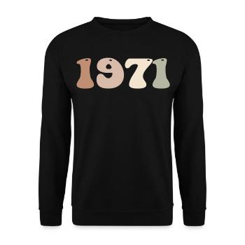 1971 - Unisex Pullover - Schwarz - Vorne - Alina (178cm) & Michal (187cm)