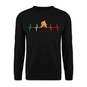 Eishockey Torwart Herzschlag Eishockey Torwart - Unisex Pullover - Schwarz - Vorne - Alina (178cm) & Michal (187cm)