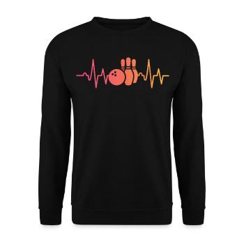 Bowling Sunset Heartbeat Bowler - Unisex Pullover - Schwarz - Vorne - Alina (178cm) & Michal (187cm)