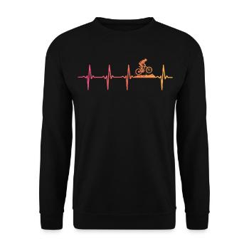 Mountain Bike Sunset Heartbeat MTB - Unisex Sweatshirt - black - Front - Alina (178cm) & Michal (187cm)