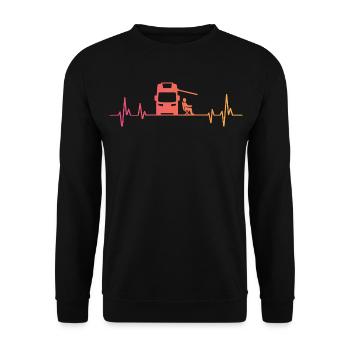 camping-car sunset battement de coeur campeur - Sweat-shirt Unisexe - noir - Devant - Alina (178cm) & Michal (187cm)