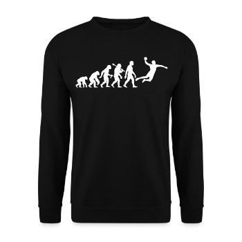 Évolution du handball pour les joueurs masculins et garçons - Sweat-shirt Unisexe - noir - Devant - Alina (178cm) & Michal (187cm)