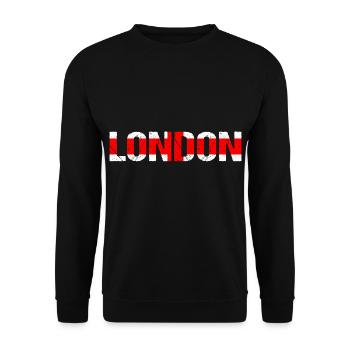 Londres Angleterre Flag City Londres - Sweat-shirt Unisexe - noir - Devant - Alina (178cm) & Michal (187cm)