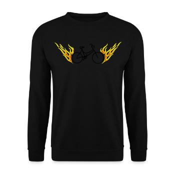 Fahrrad Mit Flammen - Unisex Sweatshirt - black - Front - Alina (178cm) & Michal (187cm)