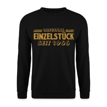 1966. Geburtsjahr Geburtstag - Unisex Pullover - Schwarz - Vorne - Alina (178cm) & Michal (187cm)