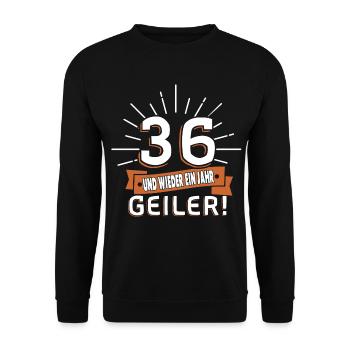 36. Geburtstag - Unisex Pullover - Schwarz - Vorne - Alina (178cm) & Michal (187cm)