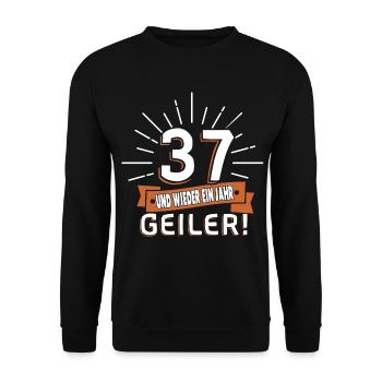 37.Geburtstag - Unisex Pullover - Schwarz - Vorne - Alina (178cm) & Michal (187cm)