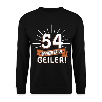 54. Geburtstag - Unisex Pullover - Schwarz - Vorne - Alina (178cm) & Michal (187cm)