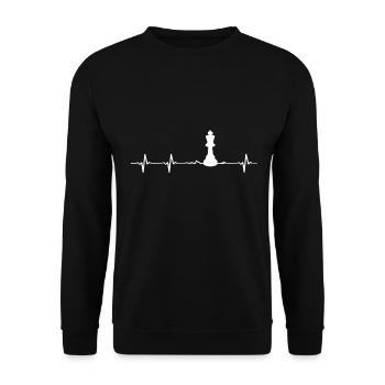 schach - Unisex Pullover - Schwarz - Vorne - Alina (178cm) & Michal (187cm)