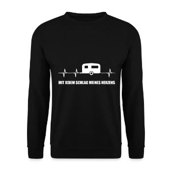 Wohnwagen - Unisex Pullover - Schwarz - Vorne - Alina (178cm) & Michal (187cm)
