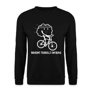 Brains se déplace en vélo - Sweat-shirt Unisexe - noir - Devant - Alina (178cm) & Michal (187cm)