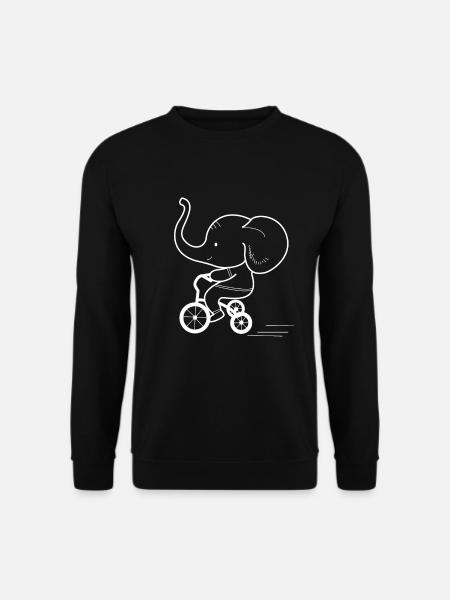 Elephant Bike Kids Kinder Tshirt Fahrrad - Unisex Pullover - Schwarz