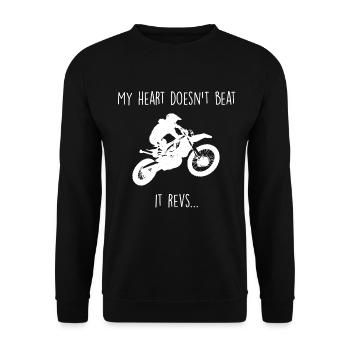 Mon coeur ne bat pas le motocross - Sweat-shirt Unisexe - noir - Devant - Alina (178cm) & Michal (187cm)
