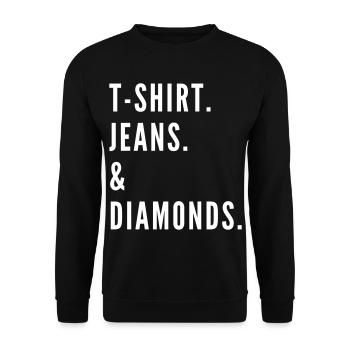 The Fashion Tee - T-Shirt & losanges noir - Sweat-shirt Unisexe - noir - Devant - Alina (178cm) & Michal (187cm)