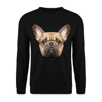 French Bulldog, Polygon, Dog, Frenchy - Unisex Sweatshirt - black - Front - Alina (178cm) & Michal (187cm)
